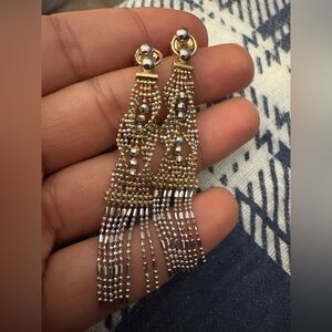 14k yellow and white gold earrings